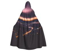 LLOTPQ Mantello con cappuccio con stampa a righe arcobaleno per Halloween | Strega Capa Decorativo Comfort Jedi Mago Mago Festa Pasqua Carnevale Comico Hobbit Unisex Natale
