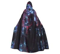 LLOTPQ Mantello con cappuccio unisex per adulti, per Halloween, con stampa di Hacker Era, per cosplay, feste a tema mago e altro ancora