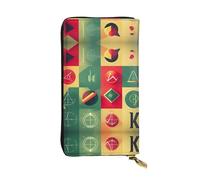 LLOTPQ Portafoglio in pelle con stampa con motivo intrecciato in vimini - Pochette sottile ed elegante, design leggero - Portafoglio lungo bifold con tasca portamonete, Scuola Matematica Simboli