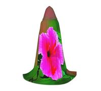 LLOTPQ S Halloween Capo con cappuccio - Unisex Hibiscus Flowers Pattern Print Cosplay Robe per Natale, Víspera de Todos los Santos, Witch