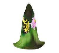LLOTPQ S Halloween Capo con cappuccio - Unisex Primavera Floreale Farfalla Stampa Cosplay Robe per Natale, Víspera de Todos los Santos, Strega