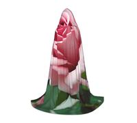 LLOTPQ S Halloween Capo con cappuccio - Unisex Rose Blossom Stampa Cosplay Robe per Natale, Víspera de Todos los Santos, Witch