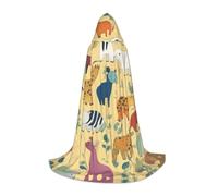LLOTPQ S Unisex Animal Pattern Stampa Cappuccio Mantello Costume per Halloween