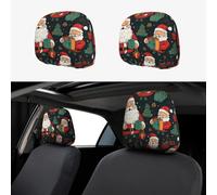 LLOTPQ Set di 2 copri poggiatesta per auto, motivo natalizio, universale, per auto, SUV, camion, furgoni, elastici, accessori interni