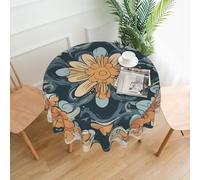 LLOTPQ Tovaglia rotonda con stampa floreale, decorazione da cucina, perfetta per tavolo da pranzo, tavolino da caffè, vacanze, feste, picnic
