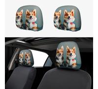 LLOTPQ Vestiti da indossare con simpatici cani di Corgi, 2 pezzi, universali, per auto, SUV, camion, furgoni, elastico, accessorio per interni