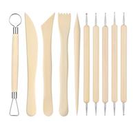 LLOUSSAK 10 utensili da modellazione su entrambi i lati, set di utensili per ceramica, in legno e ceramica, per ceramiche, per la casa, fai da te, sculture