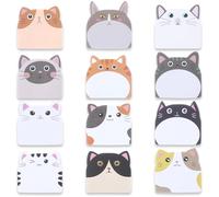 LLOUSSAK 270 simpatici appunti adesivi, simpatici adesivi a forma di gatto dei cartoni animati, divertenti per bambini, per la scuola, per prendere appunti, studenti, casa, ufficio