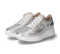 LLOYD 1573511 - Scarpe basse con lacci in pelle liscia da donna, colore: argento/platino, argento, 38 EU