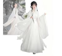 LLOZoo Elegante costume Hanfu (XS-XL), abito tradizionale Hanfu da donna (42-67 kg), scollatura incrociata + maniche larghe, per cosplay,Red-XL