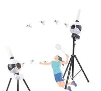 LLOZoo Macchina Automatica per Il Servizio da Badminton, lanciavolani con Telecomando, Contiene 15 Palline, Regolabile: Forza e frequenza del Servizio, Allenamento Spot Drop/velocità,A