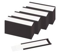 LLPT 50 Pezzi Etichette Magnetiche Etichette Magnetiche Scrivibili Con Pellicola Protettiva in Plastica Trasparente 25MM X 75MM per Scaffali Metallici Armadietti e Lavagne Bianche (MH2175)