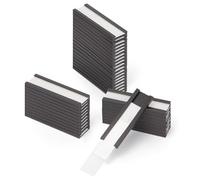 LLPT 50 Pezzi Etichette Magnetiche Etichette Magnetiche Scrivibili Con Pellicola Protettiva in Plastica Trasparente 15MM x 50MM per Scaffali Metallici Armadietti e Lavagne Bianche (MH1550)
