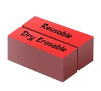 LLPT Etichette magnetiche cancellabili a secco 50 pezzi Adesivi magnetici scrivibili vuoti, riutilizzabili per scrivania, fai da te, lavagna, colore rosso 1,3 cm x 5 cm (DML0520RD)