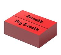 LLPT Etichette magnetiche cancellabili a secco 50 pezzi Adesivi magnetici scrivibili vuoti, riutilizzabili per scrivania, fai da te, lavagna, colore rosso 2,5 cm x 8 cm (DML1030RD)