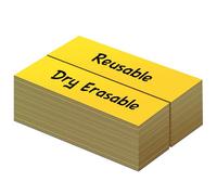 LLPT Etichette magnetiche cancellabili a secco 50 pezzi Adesivi magnetici scrivibili vuoti, riutilizzabili per scrivania, fai da te, lavagna, colore giallo 2,5 cm x 8 cm (DML1030YW)
