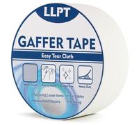 LLPT Nastro Adesivo Telato Bianco | Nastro Adesivo in Tessuto Qualità Premium | Gaffa Tape | Non Riflettente e Facile da Strappare,Ideale per Fotografi(PGT532P1WT) | 50 mm x 32 m