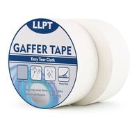LLPT Nastro Adesivo Telato Bianco | Nastro Adesivo in Tessuto Qualità Premium | Gaffa Tape | Non Riflettente e Facile da Strappare,Ideale per Fotografi(PGT532P2WT) | 2 confezioni | 50 mm x 32 m