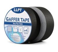 LLPT Nastro Adesivo Telato Nero | Nastro Adesivo in Tessuto Qualità Premium | Gaffa Tape | Non Riflettente e Facile da Strappare,Ideale per Fotografi(PGT532P2BK) | 2 confezioni | 50 mm x 32 m
