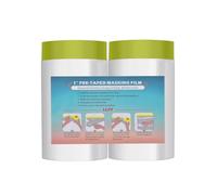 LLPT Nastro e Drappo Pellicola per Mascheratura Pre-Nastrata 2 Rotoli 140cm (Non Piegata) x 20m per Verniciatura a Spruzzo per Pareti auto Protezione da Polvere, Washi Verde (MFTG1420)