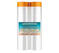 LLPT Nastro e Drappo Pellicola per Mascheratura Pre-Nastrata | 2 Rotoli | 270 cm (Non Piegata) x 20 m | per verniciatura a spruzzo per pareti auto Protezione da Polvere (MFT2702)
