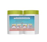 LLPT Nastro e Drappo Pellicola per Mascheratura Pre-Nastrata | 2 Rotoli | 90 cm (Non Piegata) x 20 m | per Verniciatura a Spruzzo per Pareti auto Protezione da Polvere (MFTG920) | Washi Verde
