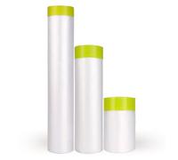 LLPT Nastro e Drappo Pellicola per Mascheratura Pre-Nastrata | 3 confezioni | Telo di protezione in plastica per verniciatura a spruzzo per auto (MFT551427GN) | Verde 55 cm + 140 cm + 270 cm