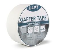 LLPT Nastro Gaffer di Grado Professionale Bianco 50 mm x 15 m Opaco Non Riflettente Facile da Strappare Senza Residui Nastro Adesivo Resistente per Cavi Fotografia (PGT51WT)
