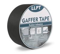 LLPT Nastro Gaffer di Grado Professionale Nero 50 mm x 15 m Opaco Non Riflettente Facile da Strappare Senza Residui Nastro Adesivo Resistente per Cavi Fotografia (PGT51BK)