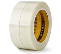 LLPT Nastro Rinforzato con Fibra di Vetro Nastro di Filamento 2 Rotoli 25mm x 33m Nastro da Imballo per Impieghi Gravosi Per l'impacchettamento di Scatole di Spedizione (TGT2533TT02)