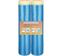 LLPT Pellicola di Mascheratura per Vernice 2 Rotoli 240cm x 25m | Telo Copritutto Plastica per Imbianchino Protezione da Polvere e Schizzi per Pareti e Auto Nastro Adesivo per Pittori