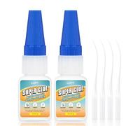 LLPT Super colla | Net 3g | Super glue trasparente multiuso con tappo anti-intasamento | Adesivo professionale sottile super veloce e forte | Plastica metallo (LSG003-2E) | 2 Pack