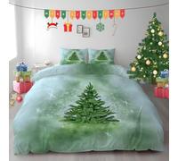 LLSZAHD Albero di Natale Copripiumino una Piazza e Mezza Magico Copripiumone in Morbida Microfibra 3D, Set Biancheria da Letto con Cerniera, 1 Copripiumino 200x200 e 2 Federe