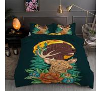 LLSZAHD Cane dei Cartoni Animati Copripiumino Singolo Cerbiatto Copripiumone in Morbida Microfibra 3D, Set Biancheria da Letto con Cerniera Incluso 1 Copripiumino 150x200 e 2 Federe