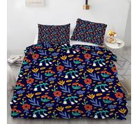 LLSZAHD Copripiumino 200x200 cm Floreale Biancheria da Letto 3 Pezzi Fresh And Light Set Copripiumino Matrimoniale in Microfibra con Cerniera Morbido Copripiumini + 2 Federe 50x80 cm per Adulti