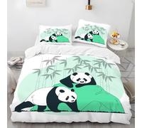 LLSZAHD Copripiumino Matrimoniale 200x250 cm Panda Biancheria da Letto 3 Pezzi Bamboo Forest Set Copripiumino in Microfibra con Cerniera Traspirante Copri Piumino + 2 Federe 50x80 cm