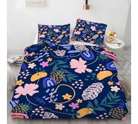 LLSZAHD Copripiumino Matrimoniale 200x250 cm Piante Biancheria da Letto 3 Pezzi Flowers Set Copripiumino in Microfibra con Cerniera Traspirante Copri Piumino + 2 Federe 50x80 cm