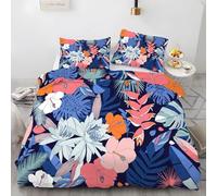 LLSZAHD Copripiumino Matrimoniale 200x250 cm Piante Tropicali Biancheria da Letto 3 Pezzi Colourful Set Copripiumino in Microfibra con Cerniera Traspirante Copri Piumino + 2 Federe 50x80 cm