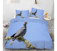 LLSZAHD Copripiumino Matrimoniale 260x240 Uccello in Volo Colombaccio Copripiumone in Morbida Microfibra 3D, Set Biancheria da Letto con Cerniera Incluso 1 Copripiumini e 2 Federe