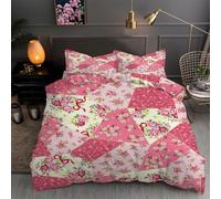 LLSZAHD Puzzle Floreale Copripiumino Matrimoniale 260x240 Fiori Copripiumone in Morbida Microfibra 3D, Set Biancheria da Letto con Cerniera Incluso 1 Copripiumini e 2 Federe