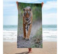 LLSZAHD Telo Mare Tigre Telo Mare in Microfibra Telo da Bagno ad Asciugatura Rapida Asciugamano Fitness Morbido e Leggero Asciugamano Senza Sabbia per Il Nuoto in Spiaggia 100x200cm