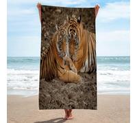 LLSZAHD Telo Mare Tigre Telo Mare Microfibra Telo da Bagno ad Asciugatura Rapida Asciugamano Fitness Morbido e Leggero Asciugamano Senza Sabbia per Il Nuoto in Spiaggia 80x160cm