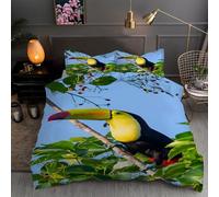 LLSZAHD Tucano Copripiumino Matrimoniale 240x220 Uccello in volo Copripiumone in Morbida Microfibra 3D, Set Biancheria da Letto con Cerniera Incluso 1 Copripiumini e 2 Federe