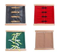 LLTCMYGS Abbigliamento Cornice Dressing Busy Board, Set di toeletta Montessori in Legno (4 Pezzi)