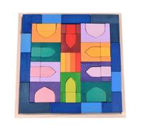 LLTCMYGS Arcobaleno Building Blocks Costruire Puzzle, Giocattoli Montessori in Legno Building Block