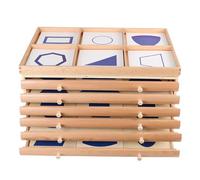 LLTCMYGS Armadietto a Pannelli con Motivo Geometrico Montessori, armadietto per l'educazione sensoriale precoce dei Bambini