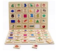 LLTCMYGS Carte di Legno del Gioco di Memoria Montessori, Allenamento della concentrazione e della motricità fine, ausili didattici in età prescolare