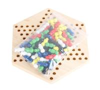LLTCMYGS Dama Cinese Montessori, Gioco da Tavolo Esagonale in Legno per Bambini, Set di biglie a 6 Colori