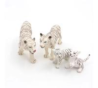 LLTCMYGS Decorazione Statua Mini Tigre Bianca Montessori, Modello di Animale Tigre Bianca Selvaggia