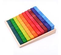 LLTCMYGS Giocattoli Colorati A Blocchi di Costruzione A Gradini Quadrati, Puzzle di Blocchi di Costruzione Impilabili Montessori